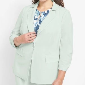 Chalk Blue Perfect Drape One Button Blazer
